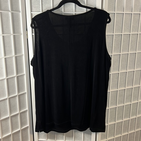 Catherine’s Black Tank Rounded Neck With Beaded Edge Size 2X Like New - Picture 4 of 5
